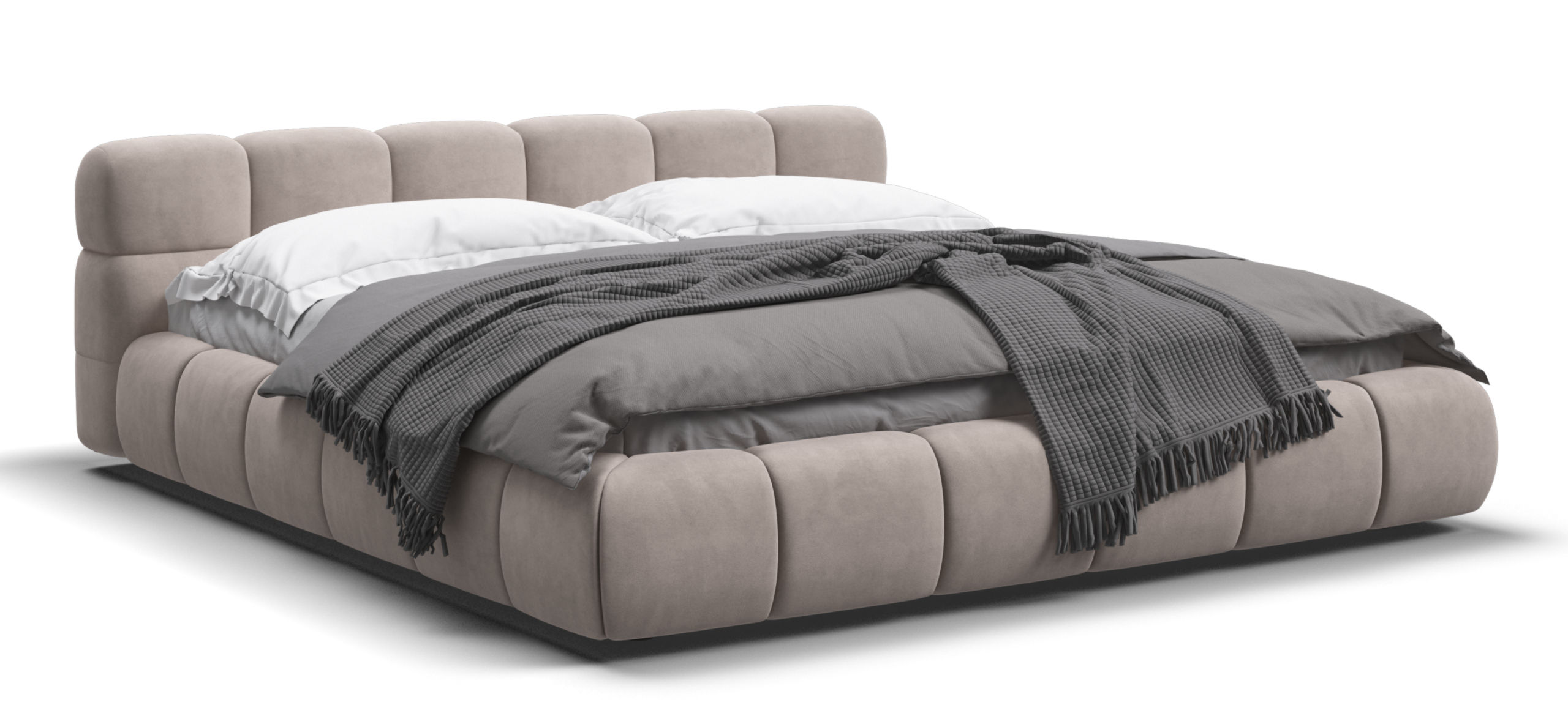 Босс Дрим Кровать+ПМ 180*200 Велюр Монолит латте