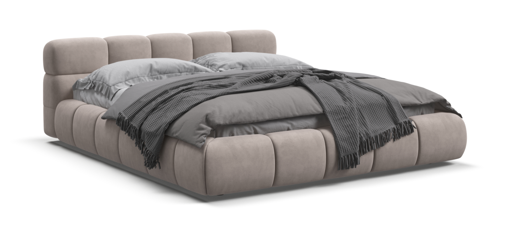 Босс Дрим Кровать+ПМ 160*200 Велюр Монолит латте